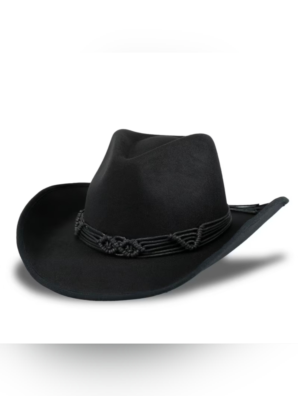 Jessica Simpson Black Felt Cowboy Western Boho Style Braided Band  NwT